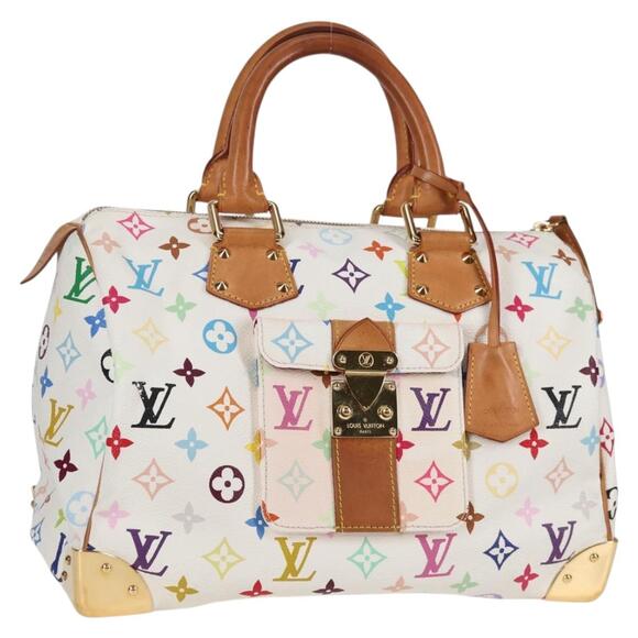 LOUIS VUITTON Monogram Multicolor Speedy 30 Bag White Bron M92643 - Picture 1 of 16